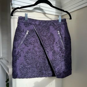 UO Purple velvet zippered mini skirt